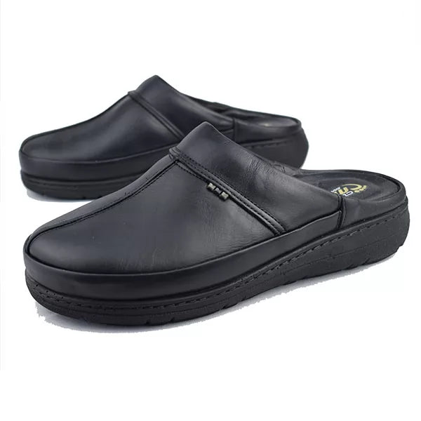 Sabot Médical en Cuir – Noir Classique