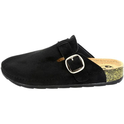 Sabot Femme en Velours avec Boucle – Noir