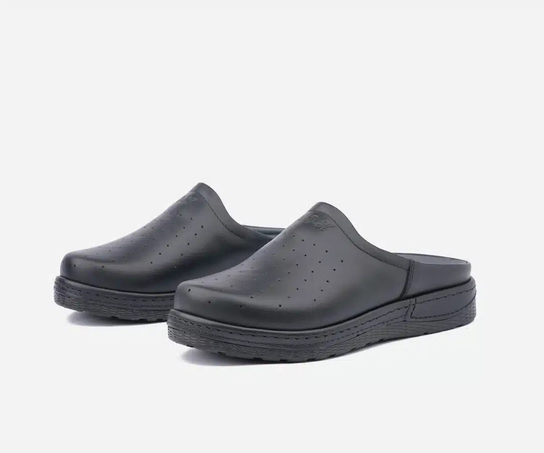 Sabot Médical en Cuir – Noir