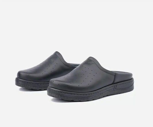 Sabot Médical en Cuir – Noir